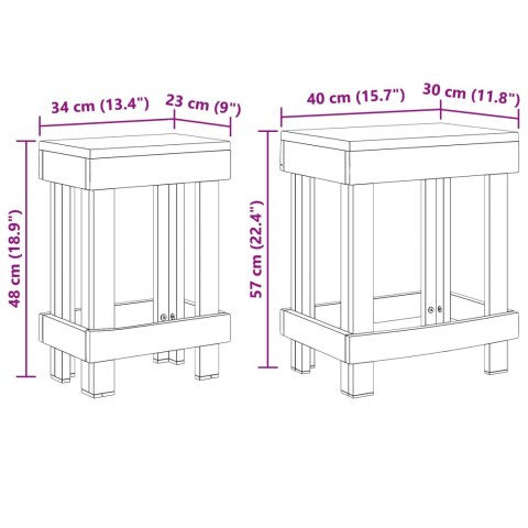 VidaXL Stojak na rośliny 2 pcs Brązowy 70 x 11 x 27 cm