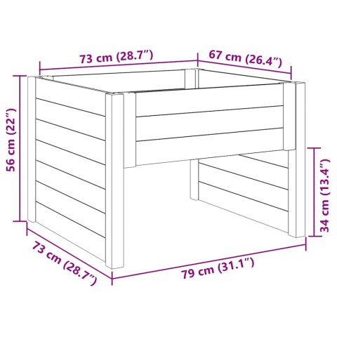 VidaXL Garaż dla kosiarki do trawnika Brązowy 79 x 73 x 56 cm
