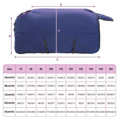 VidaXL Koc dla Koni Ciemna Zieleń i Czerń 115 cm Poliester