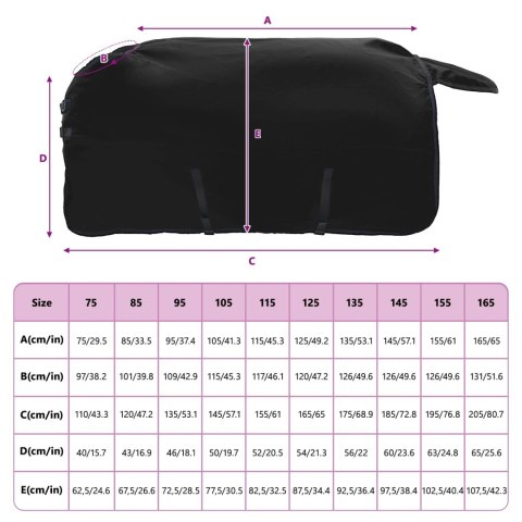 VidaXL Koc dla Koni Ciemna Zieleń i Czerń 125 cm Poliester