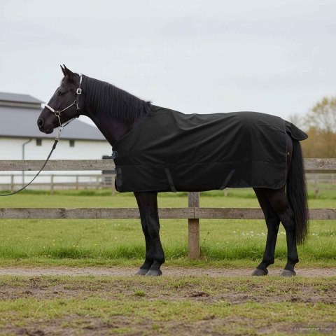 VidaXL Koc dla Koni Ciemna Zieleń i Czerń 135 cm Poliester