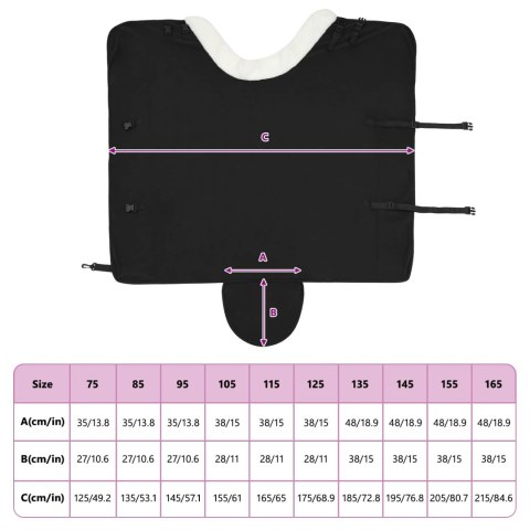 VidaXL Koc dla Koni Czarny 135 cm Polarowy fleece