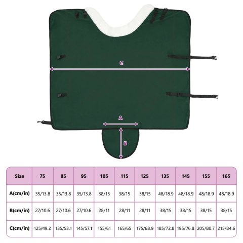 VidaXL Koc dla Koni Pełny ciemnozielony 135 cm Polarowy fleece