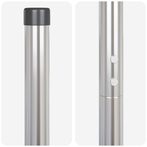 VidaXL Słupek ogrodzeniowy. 2 pcs Srebrny Stal Malowana Proszkowo