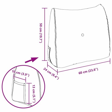 VidaXL Poduszka na plecy Jasnoszary 60 x 24 x 50 cm tkanina