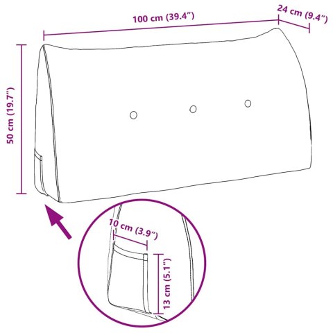 VidaXL Poduszka na plecy Jasnozielony 100 x 24 x 50 cm Aksamit