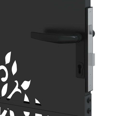 VidaXL Brama ogrodowa Czarny 110 x 130 cm Stal Malowana Proszkowo