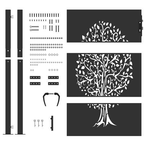 VidaXL Brama ogrodowa Czarny 110 x 155 cm Stal Malowana Proszkowo