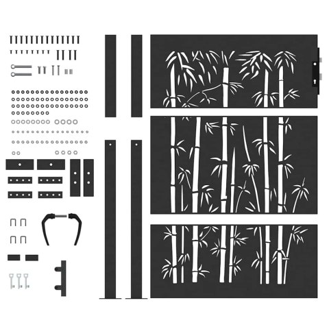 VidaXL Brama ogrodowa Czarny 110 x 155 cm Stal malowana proszkowo