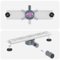 VidaXL Odpływ prysznicowy z szklaną pokrywą i syfonem 360° 50 cm