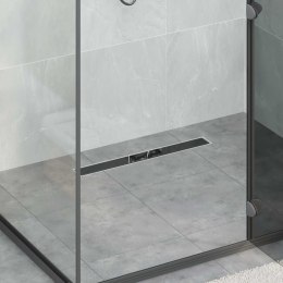 VidaXL Odpływ prysznicowy z szklaną pokrywą i syfonem 360° 60 cm