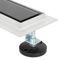 ODPŁYW PRYSZNICOWY Z SZKLANĄ POKRYWĄ I SYFONEM 360° 70CM