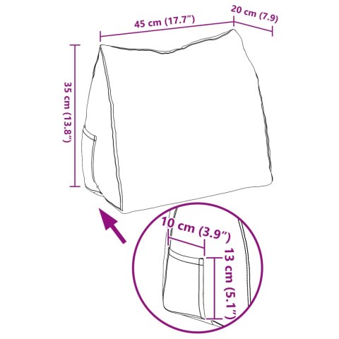VidaXL Poduszka na plecy Jasnoszary 45 x 20 x 35 cm Tkanina sztruksowa