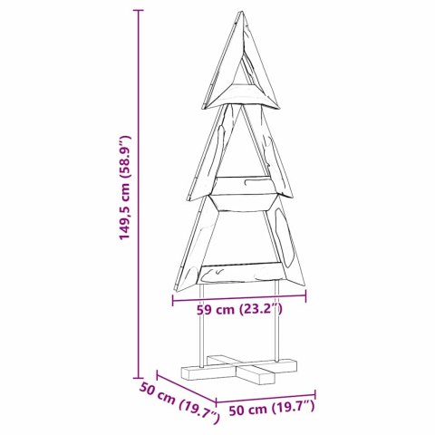 VidaXL Choinka z podstawą Brązowy 149,5 cm Lite drewno tekowe