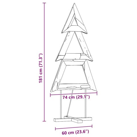 VidaXL Choinka z podstawą Brązowy 181 cm Lite drewno tekowe