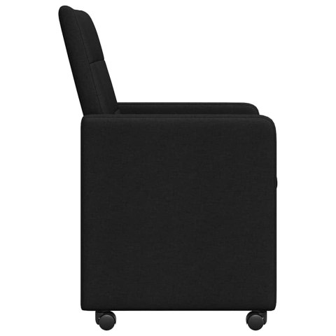 VidaXL Krzesełka jadalne na kółkach 2 pcs Czarny 58 x 65 x 94 cm