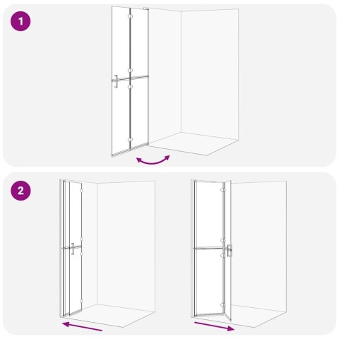 VidaXL Ściana prysznicowa Walk-In Czarny 80 x 6,5 x 190 cm