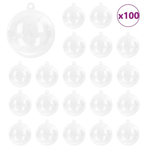 VidaXL Zestaw Bombek Choinkowych 100 pcs przezroczysty Ø 10 cm