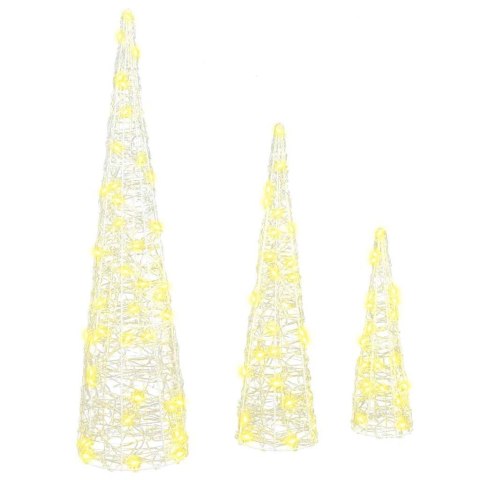 VidaXL Choinka 3 pcs Ciepła biel 20 x 20 x 80 cm Akryl