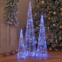 VidaXL Choinka z 90 diodami LED 3 pcs Niebieski 20 x 20 x 80 cm Akryl