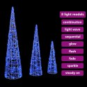 VidaXL Choinka z 90 diodami LED 3 pcs Niebieski 20 x 20 x 80 cm Akryl