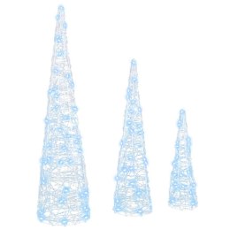 VidaXL Choinka z 90 diodami LED 3 pcs Zimna biel 20 x 20 x 80 cm Akryl