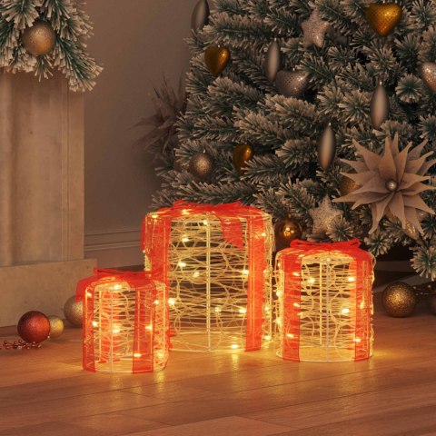 VidaXL Dekoracja Pudełka Prezentowego 3 pcs Ciepła biel Akryl