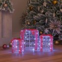 VidaXL Dekoracja Pudełka Prezentowego 3 pcs Zimna biel 20 x 20 x 21 cm