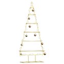 VidaXL Metalowa choinka świąteczna z podstawą złoty 148 cm