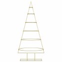 VidaXL Metalowa choinka świąteczna z podstawą złoty 148 cm