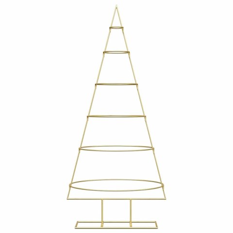 VidaXL Metalowa choinka świąteczna z podstawą złoty 148 cm