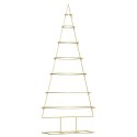 VidaXL Metalowa choinka świąteczna z podstawą złoty 180 cm