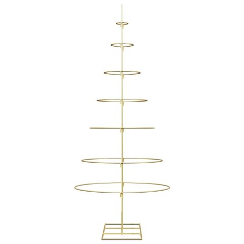 VidaXL Metalowa choinka świąteczna z podstawą złoty 180 cm