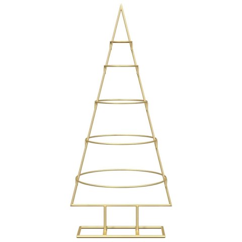 VidaXL Metalowa choinka świąteczna złoty 90 cm Stal Malowana Proszkowo