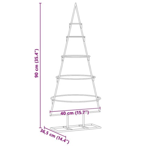 VidaXL Metalowa choinka świąteczna złoty 90 cm Stal Malowana Proszkowo