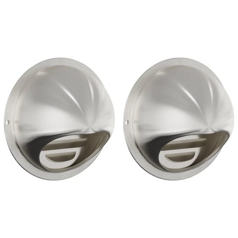 VidaXL Pokrywy wentylacyjne 2 pcs Srebrny 100 mm Stal nierdzewna