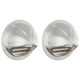 VidaXL Pokrywy wentylacyjne 2 pcs Srebrny 150 mm Stal nierdzewna