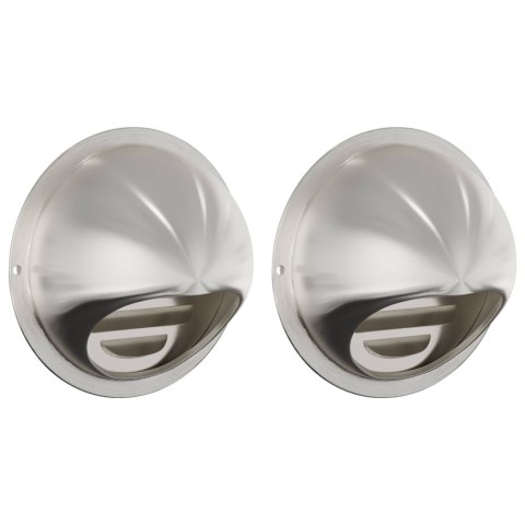 VidaXL Pokrywy wentylacyjne 2 pcs Srebrny 80 mm Stal nierdzewna