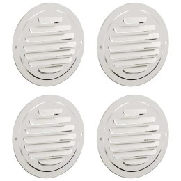 VidaXL Pokrywy wentylacyjne 4 pcs Srebrny 100 mm Stal nierdzewna