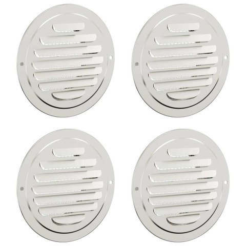 VidaXL Pokrywy wentylacyjne 4 pcs Srebrny 100 mm Stal nierdzewna