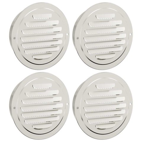 VidaXL Pokrywy wentylacyjne 4 pcs Srebrny 125 mm Stal nierdzewna