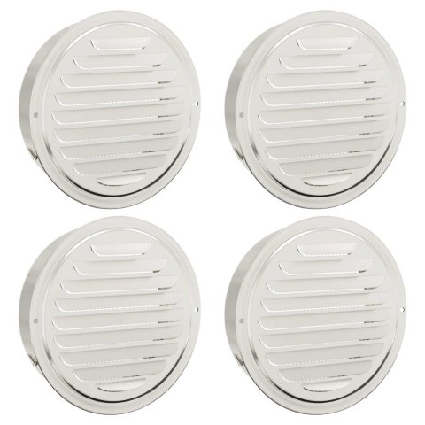 VidaXL Pokrywy wentylacyjne 4 pcs Srebrny 150 mm Stal nierdzewna