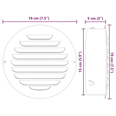 VidaXL Pokrywy wentylacyjne 4 pcs Srebrny 150 mm Stal nierdzewna