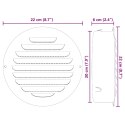 VidaXL Pokrywy wentylacyjne 4 pcs Srebrny 200 mm Stal nierdzewna