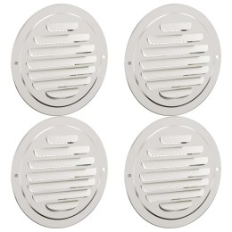 VidaXL Pokrywy wentylacyjne 4 pcs Srebrny 80 mm Stal nierdzewna