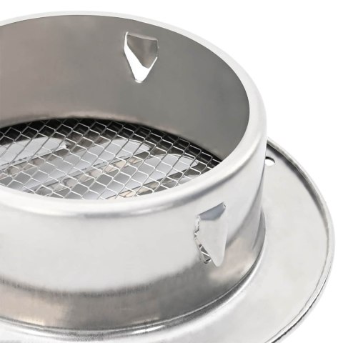 VidaXL Pokrywy wentylacyjne 4 pcs Srebrny 80 mm Stal nierdzewna