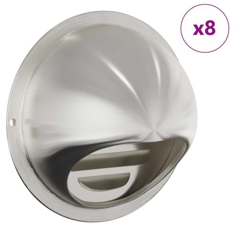 VidaXL Pokrywy wentylacyjne 8 pcs Srebrny 100 mm Stal nierdzewna
