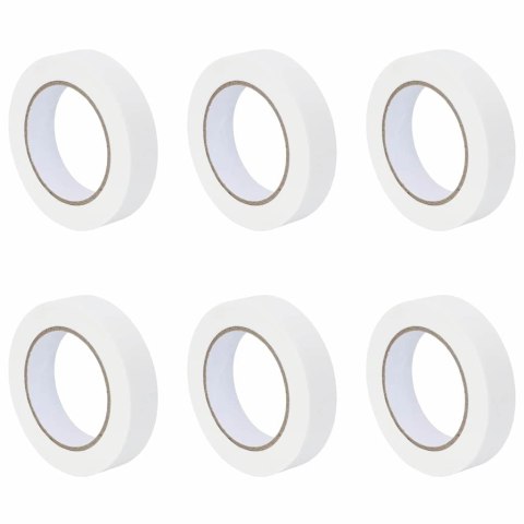 VidaXL Taśmy Maska Malarska 6 pcs Biały 25mm x 50m Papier