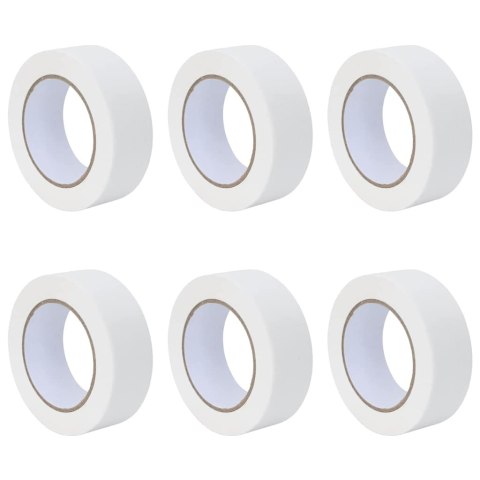 VidaXL Taśmy Maska Malarska 6 pcs Biały 38mm x 50m Papier