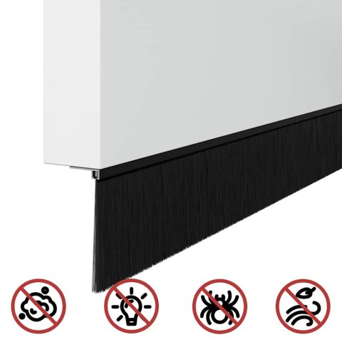 VidaXL Uszczelki z szczotką do drzwi na zatrzask 2 pcs Czarny 100 cm